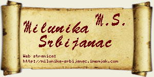 Milunika Srbijanac vizit kartica